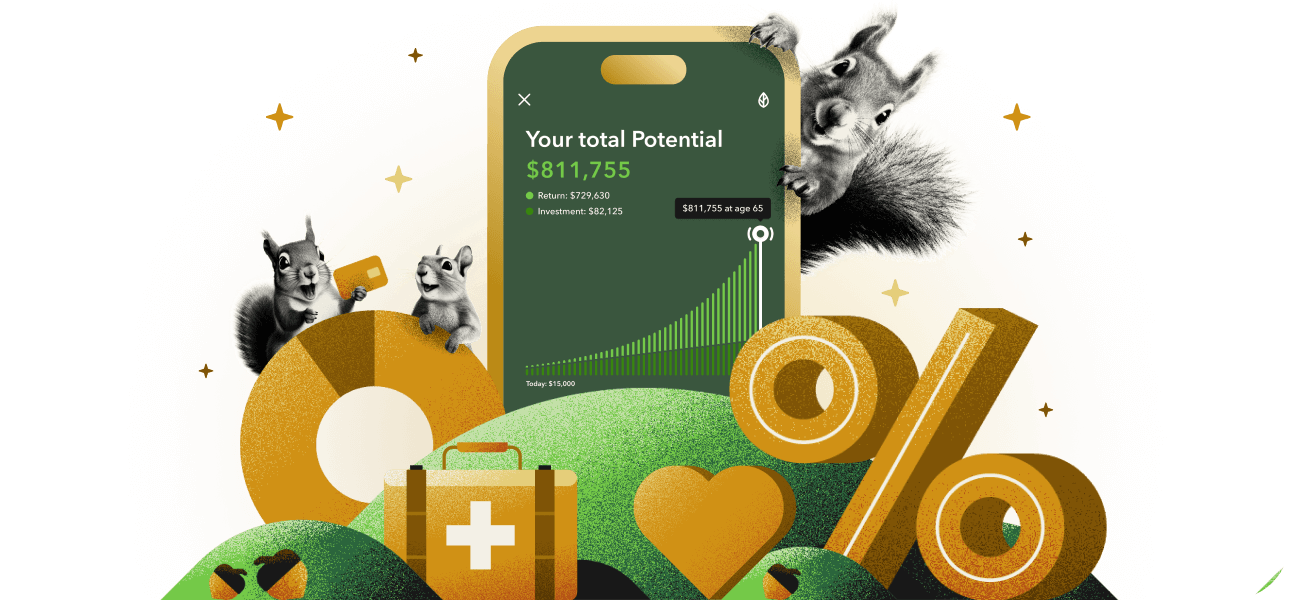 Image of phone with Acorns Early on it