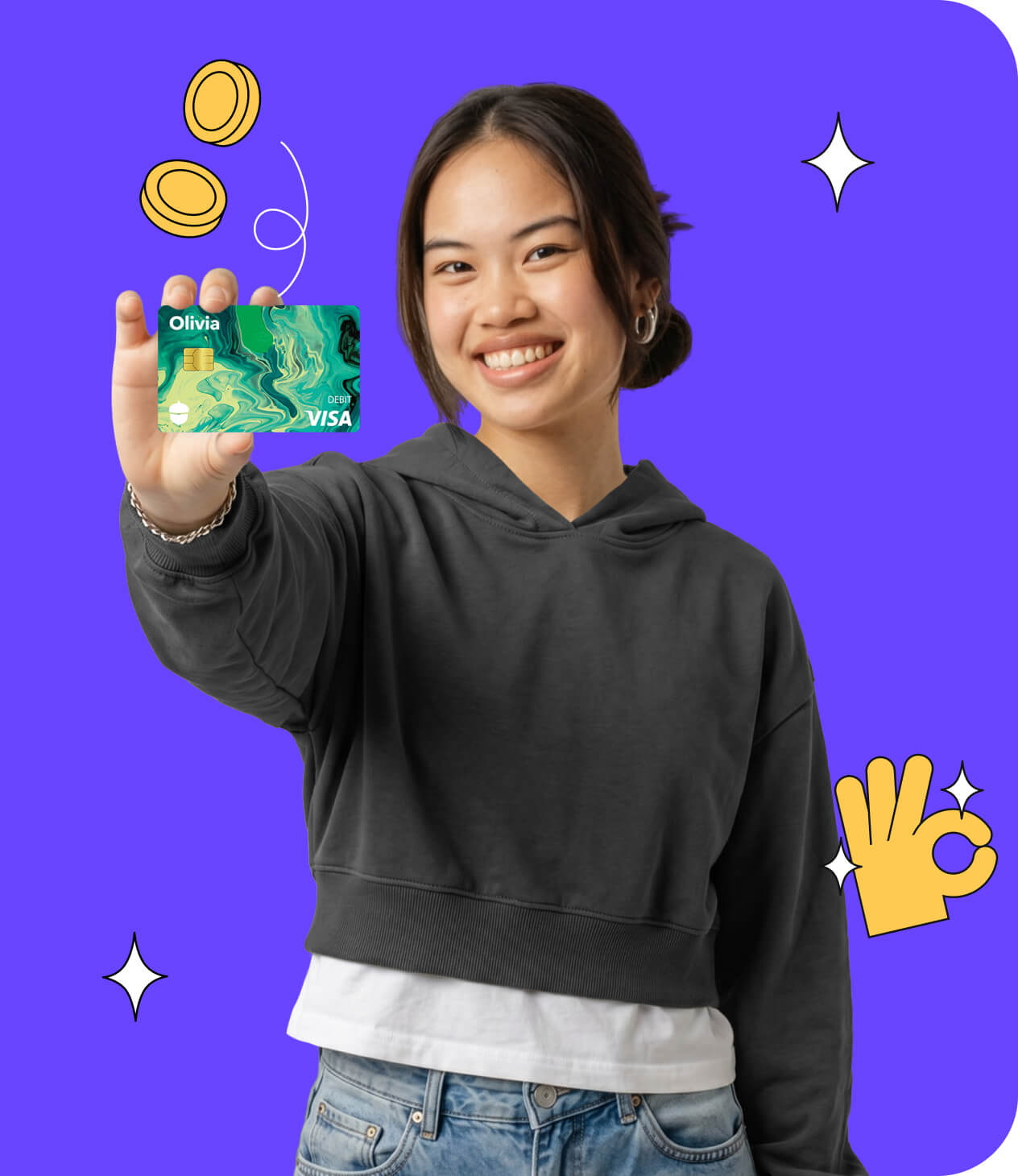 The money app & debit card that grows at your pace 