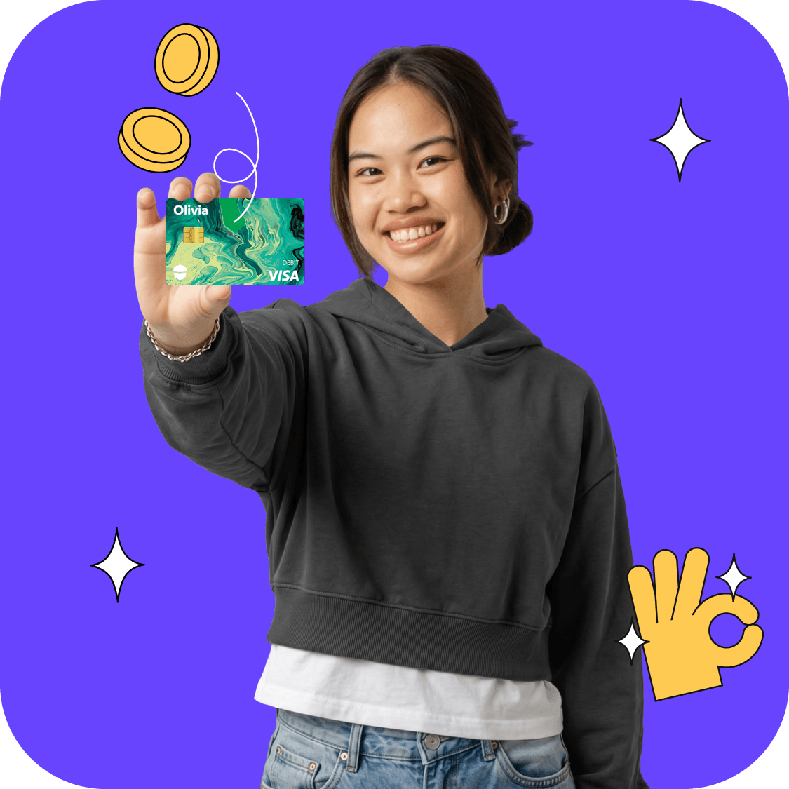 The money app & debit card that grows at your pace 