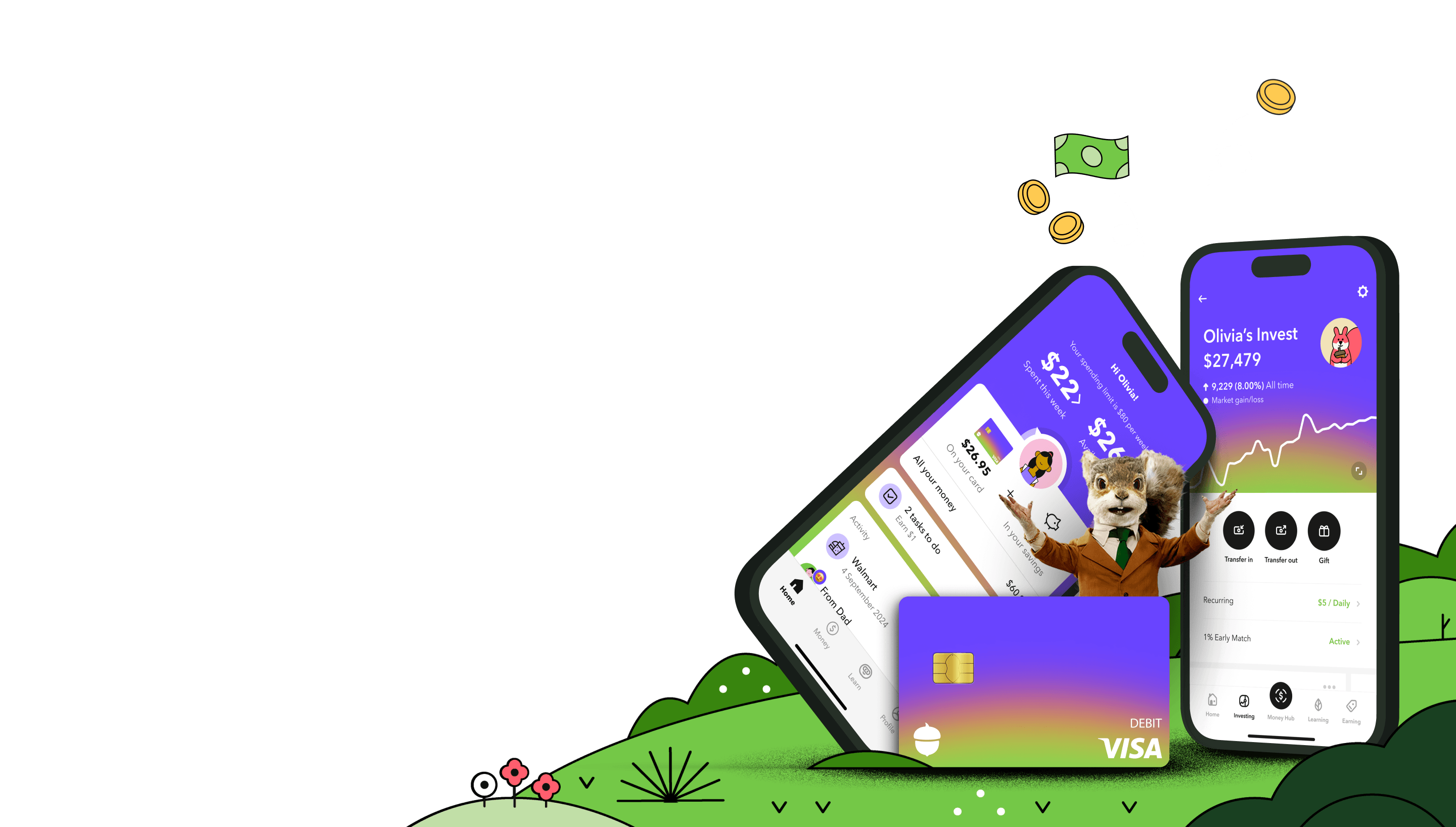 The smart money app and debit card for kids