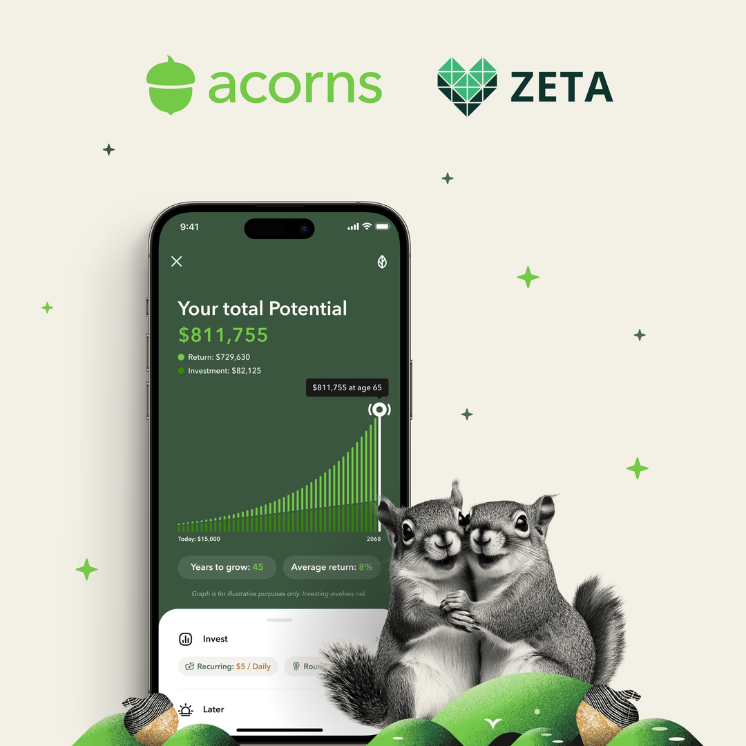 Image of Acorns has announced the asset acquisition of Zeta, a financial planning platform that provides tools and services for couples and families.