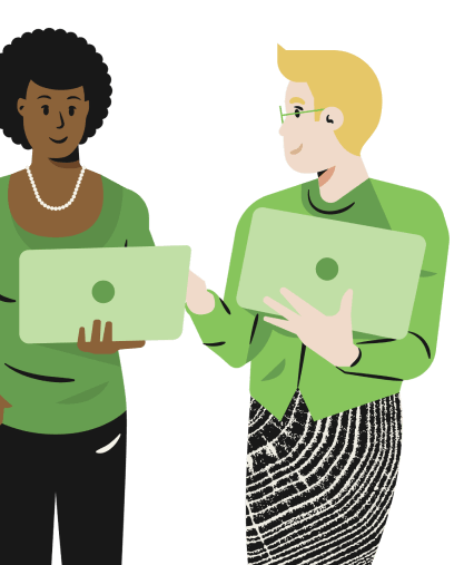 Coworkers discussing work