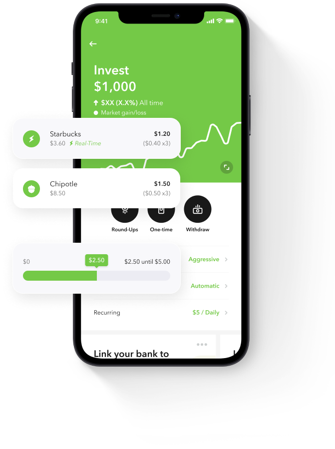 Invest your spare change with Round-Ups®