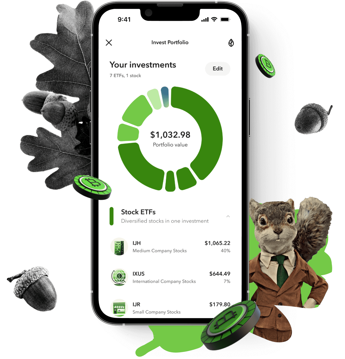 Images of the Acorns Application