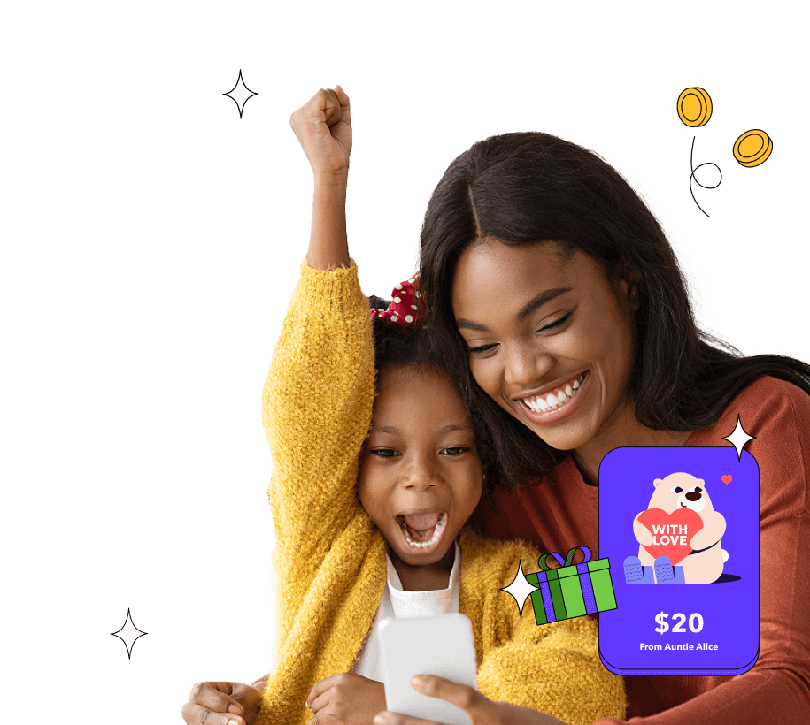 Friends & family can join your kids’ money journeys