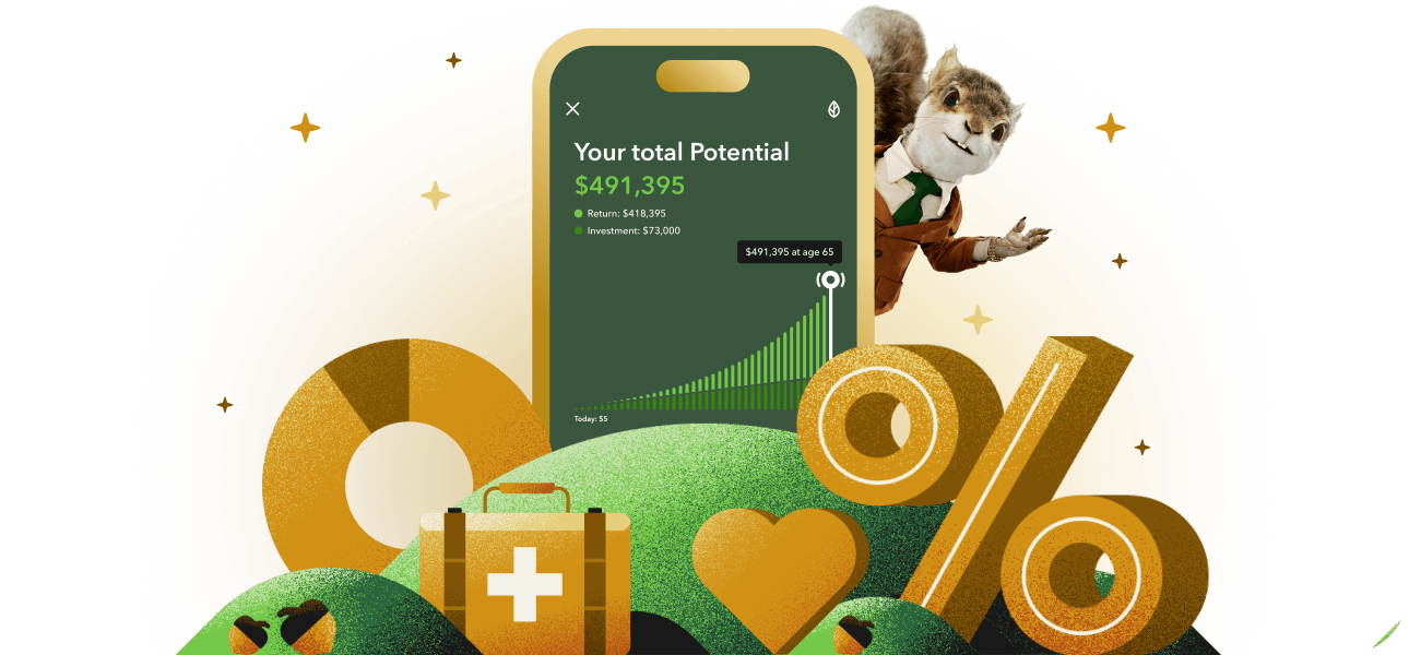 Image of phone with Acorns Early on it