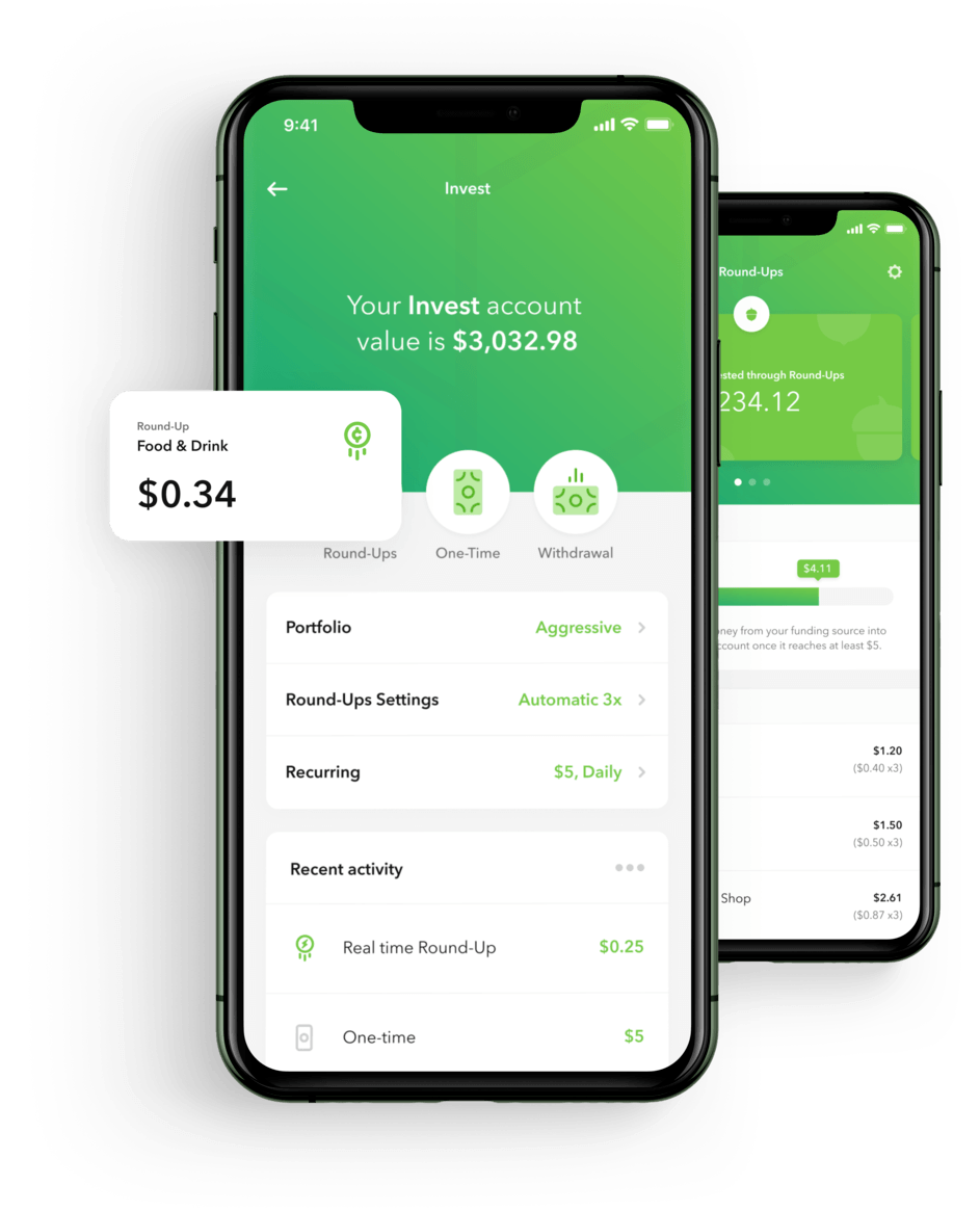 invest your spare change with acorns