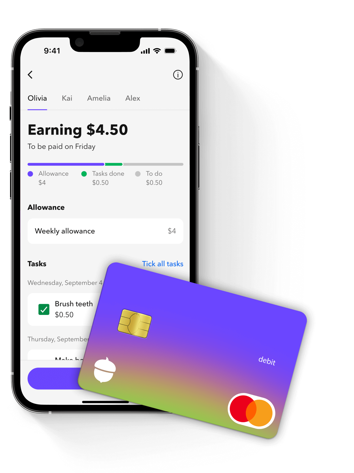 Automatic chores <br class="hide-on-mobile" /> and allowance