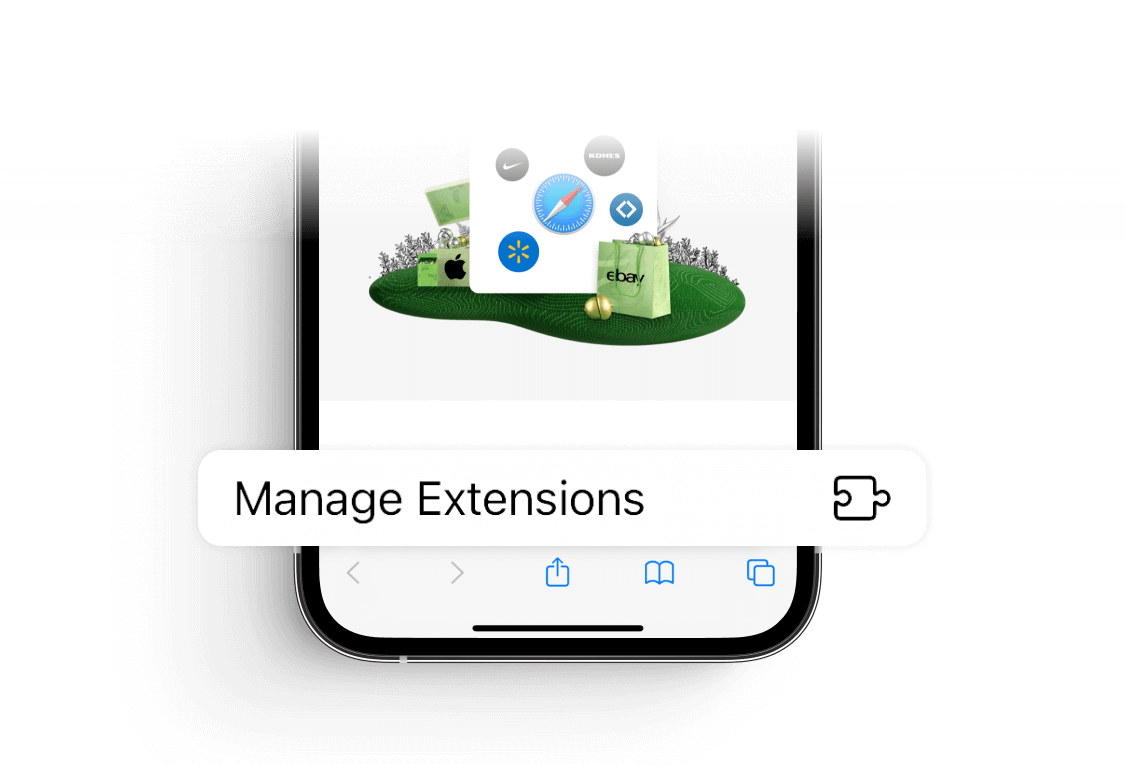 Tap “Manage Extensions”